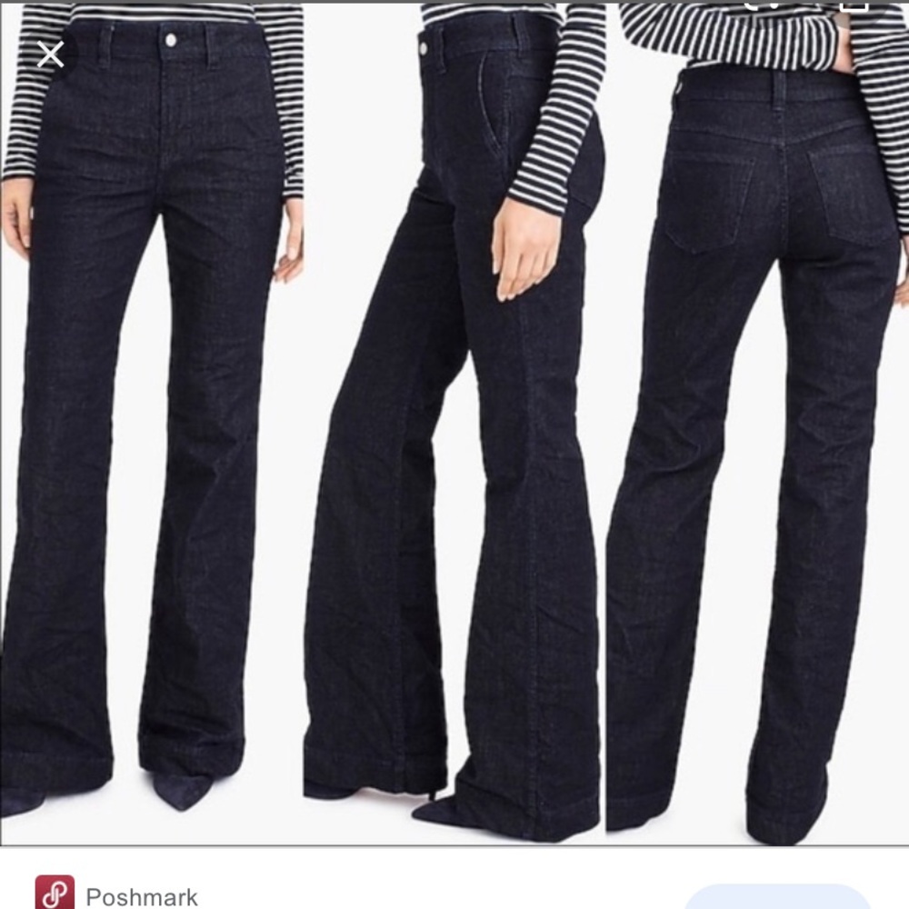 J Crew Wide-Leg Trouser Jean in Classic Rinse